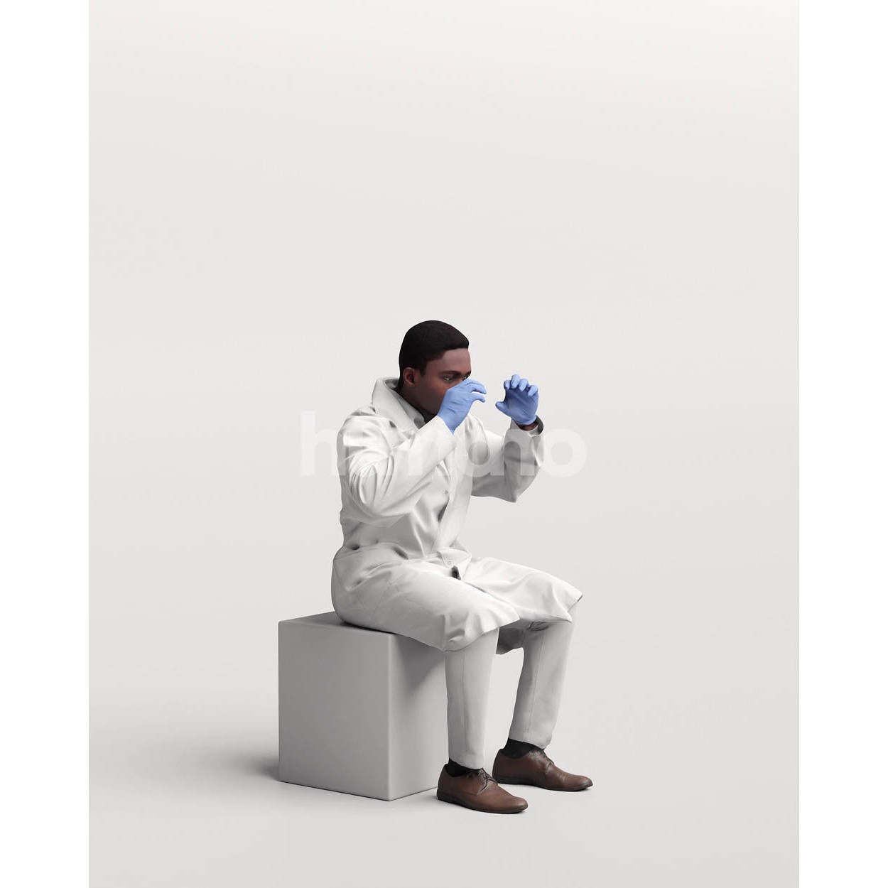 Scientist Man in Lab Coat - Game-Ready 3D Model - View 4