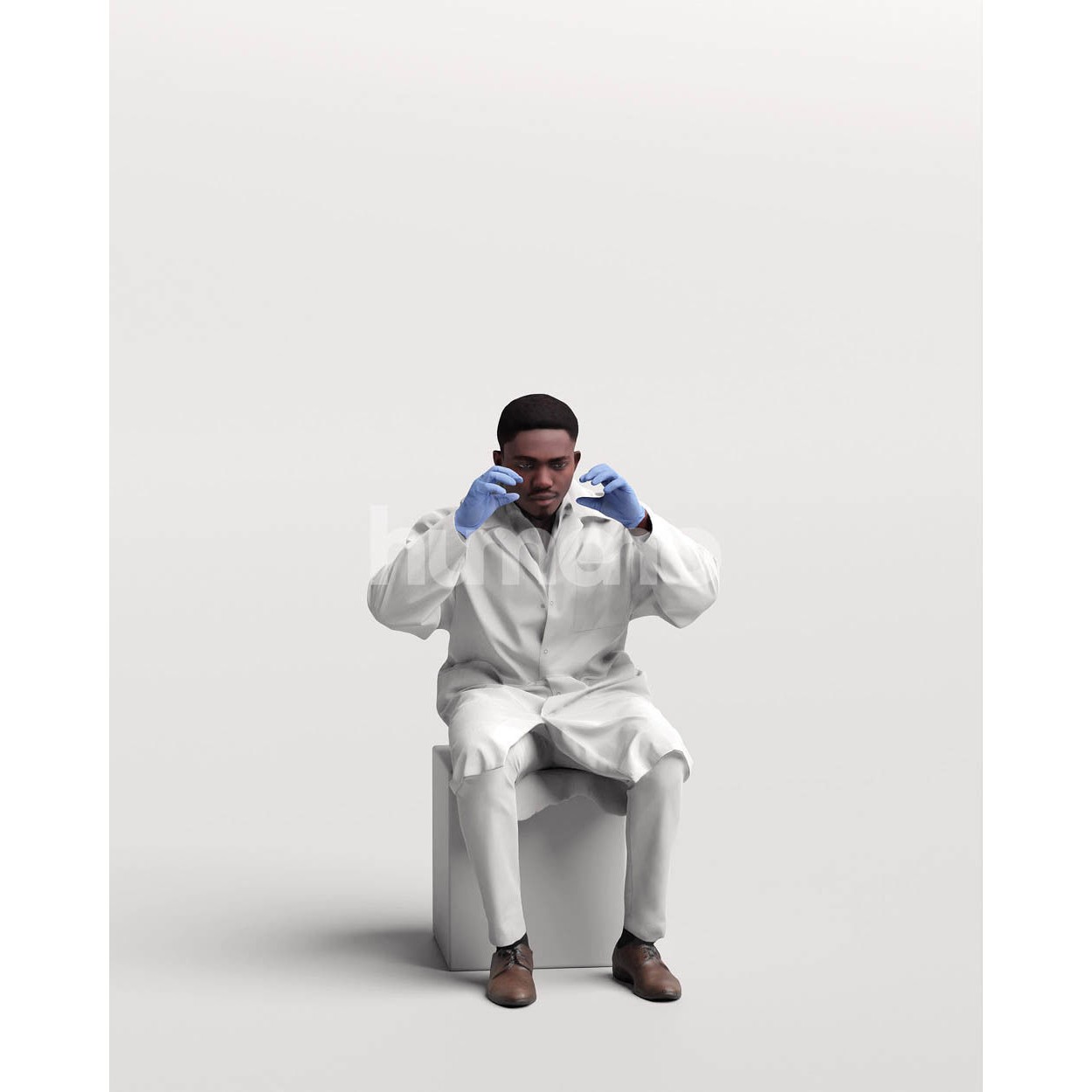 Scientist Man in Lab Coat - Game-Ready 3D Model - View 5