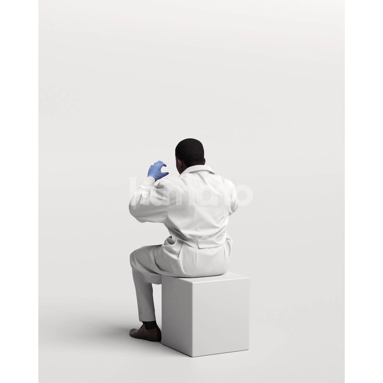 Scientist Man in Lab Coat - Game-Ready 3D Model - View 6