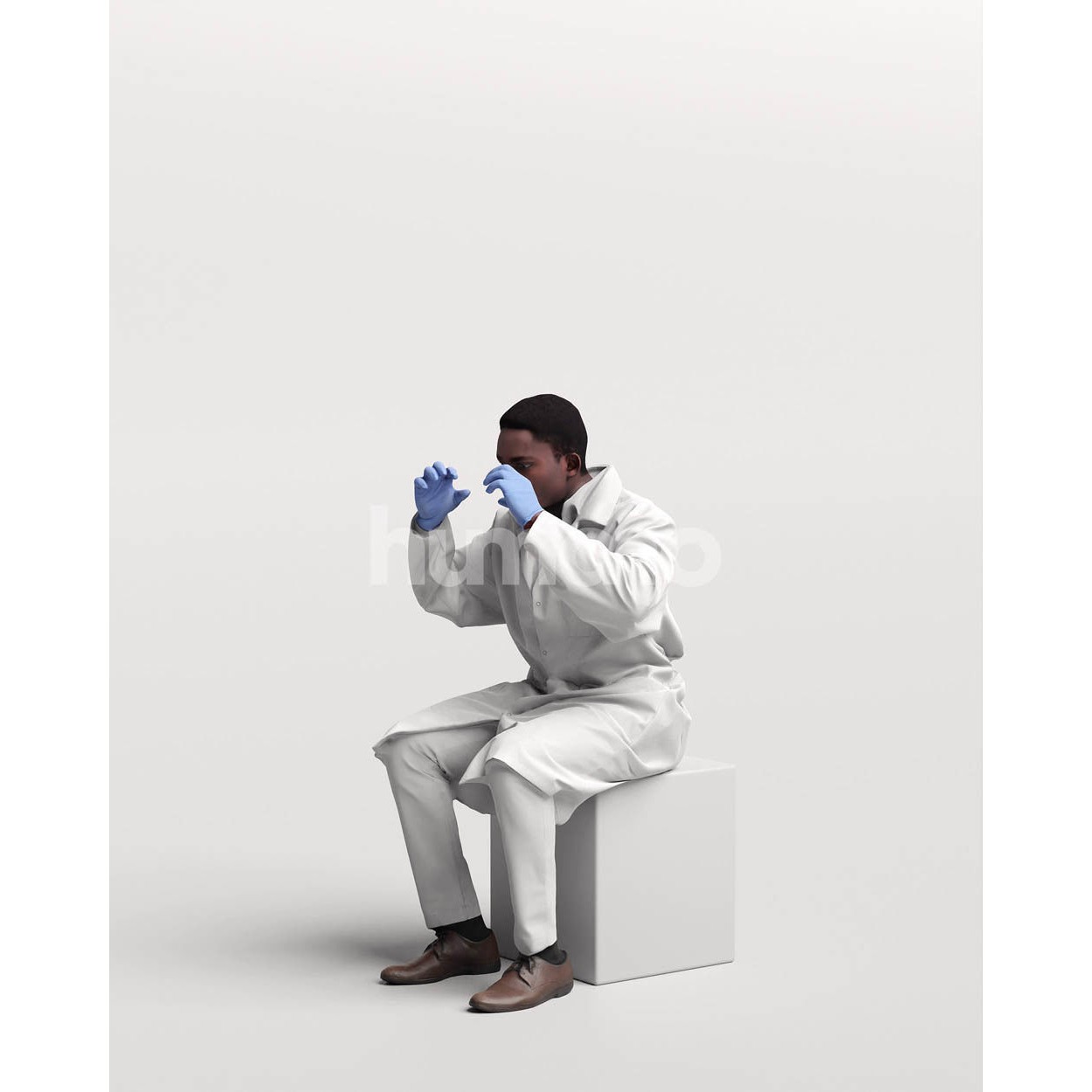 Scientist Man in Lab Coat - Game-Ready 3D Model - View 7