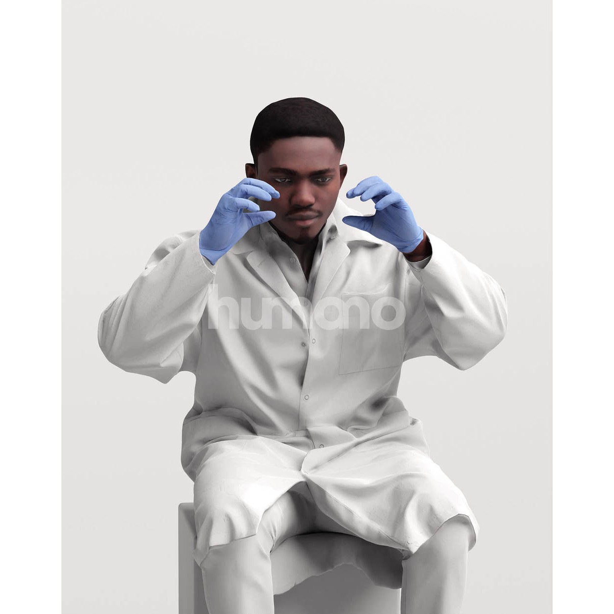 Scientist Man in Lab Coat - Game-Ready 3D Model - View 8