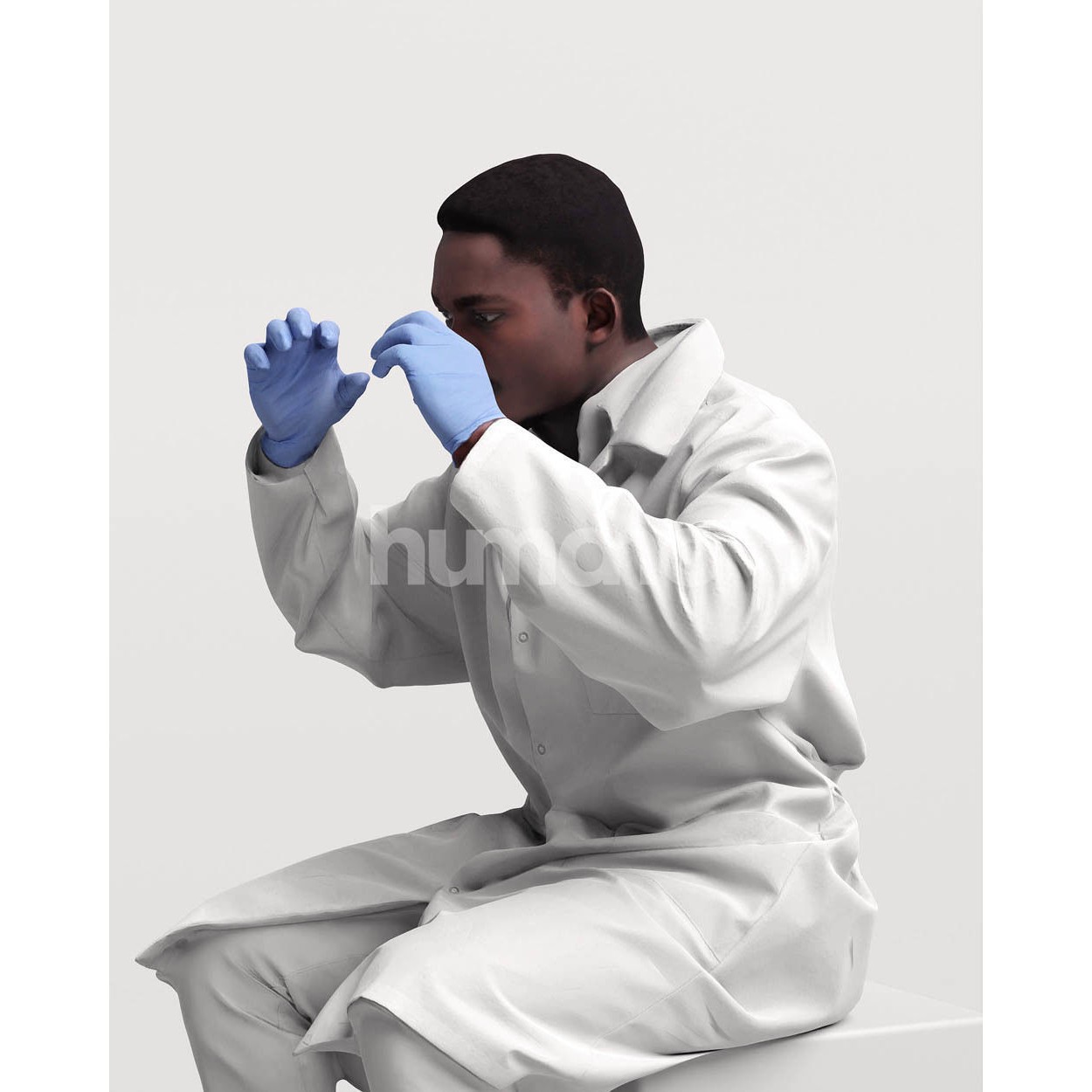 Scientist Man in Lab Coat - Game-Ready 3D Model - View 9