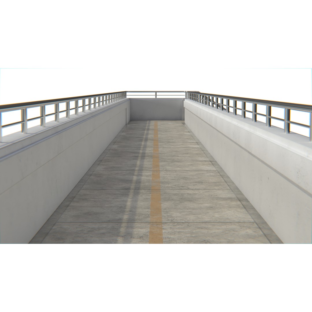 Thai Modular Overpass Bridge 3D Model – Low Poly Pedestrian Asset, FBX, PBR