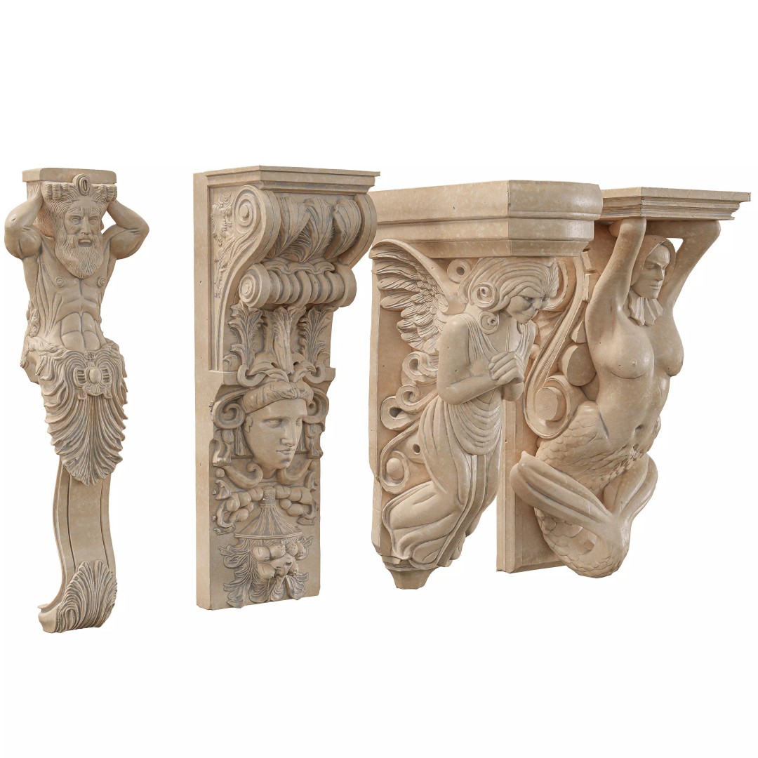 Victorian-Style Decorative Stone Bracket Collection 3D Model – High Poly FBX/OBJ - View 4