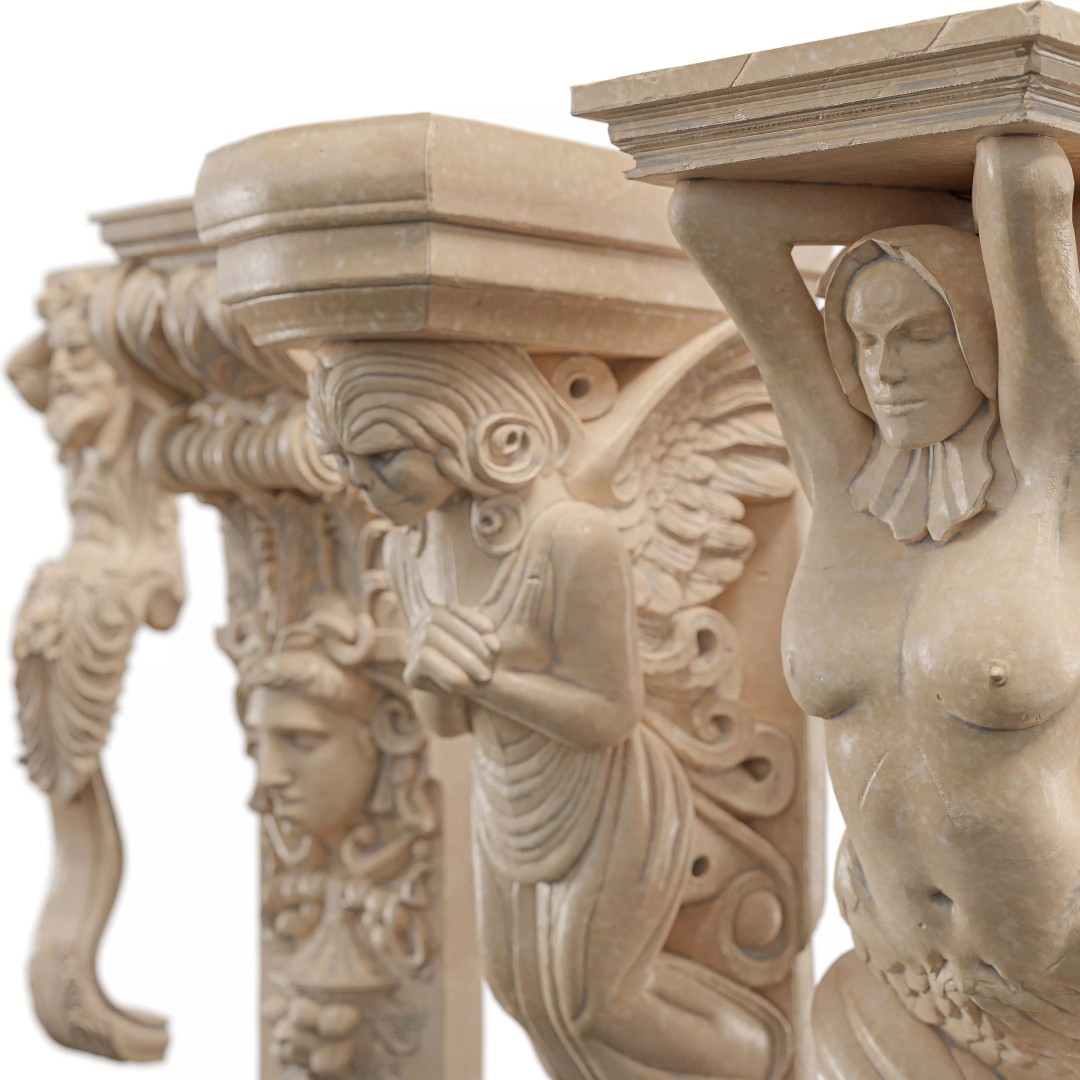 Victorian-Style Decorative Stone Bracket Collection 3D Model – High Poly FBX/OBJ - View 6