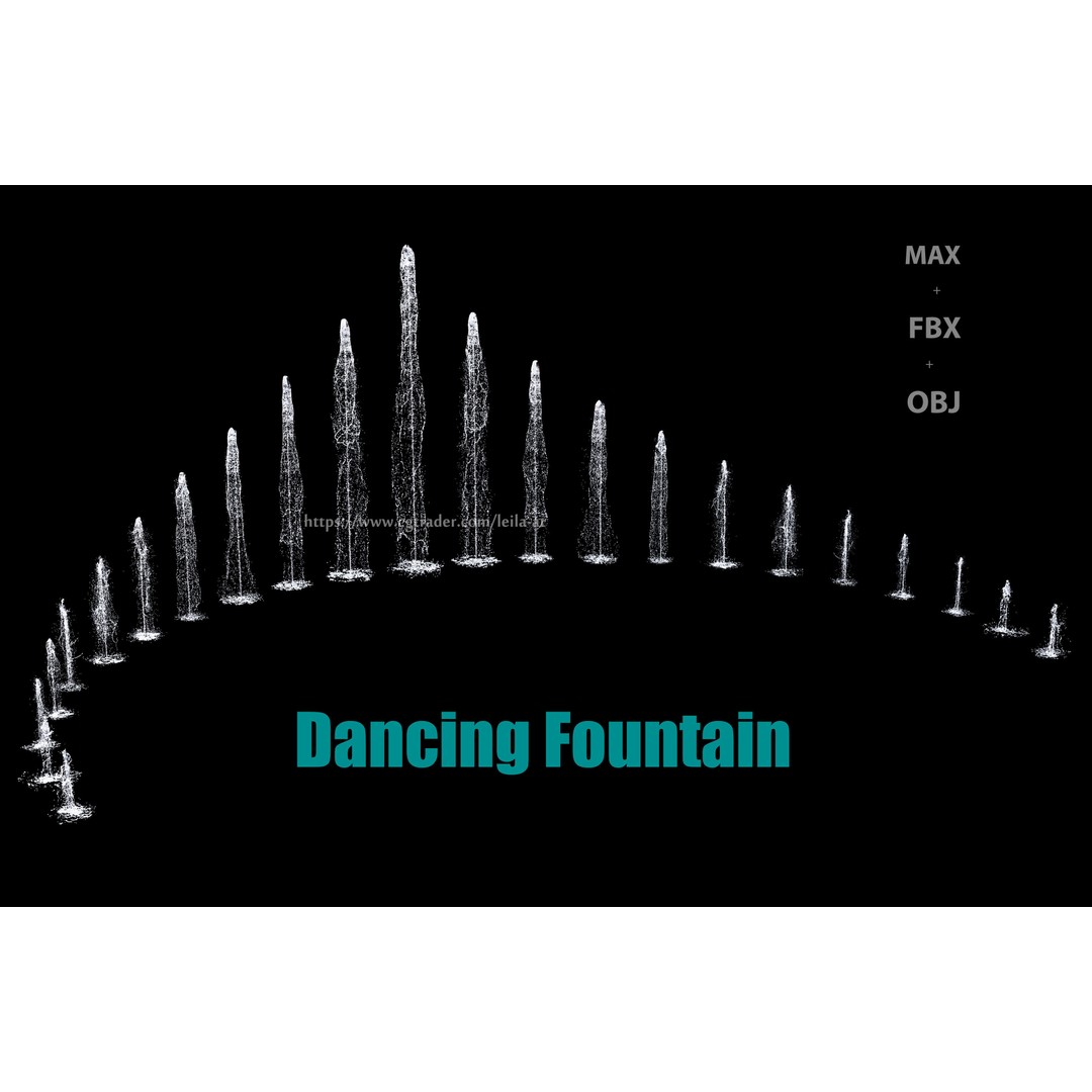 Fountain 3D Model – Low Poly & High Poly Architectural Designs, FBX, OBJ - View 11