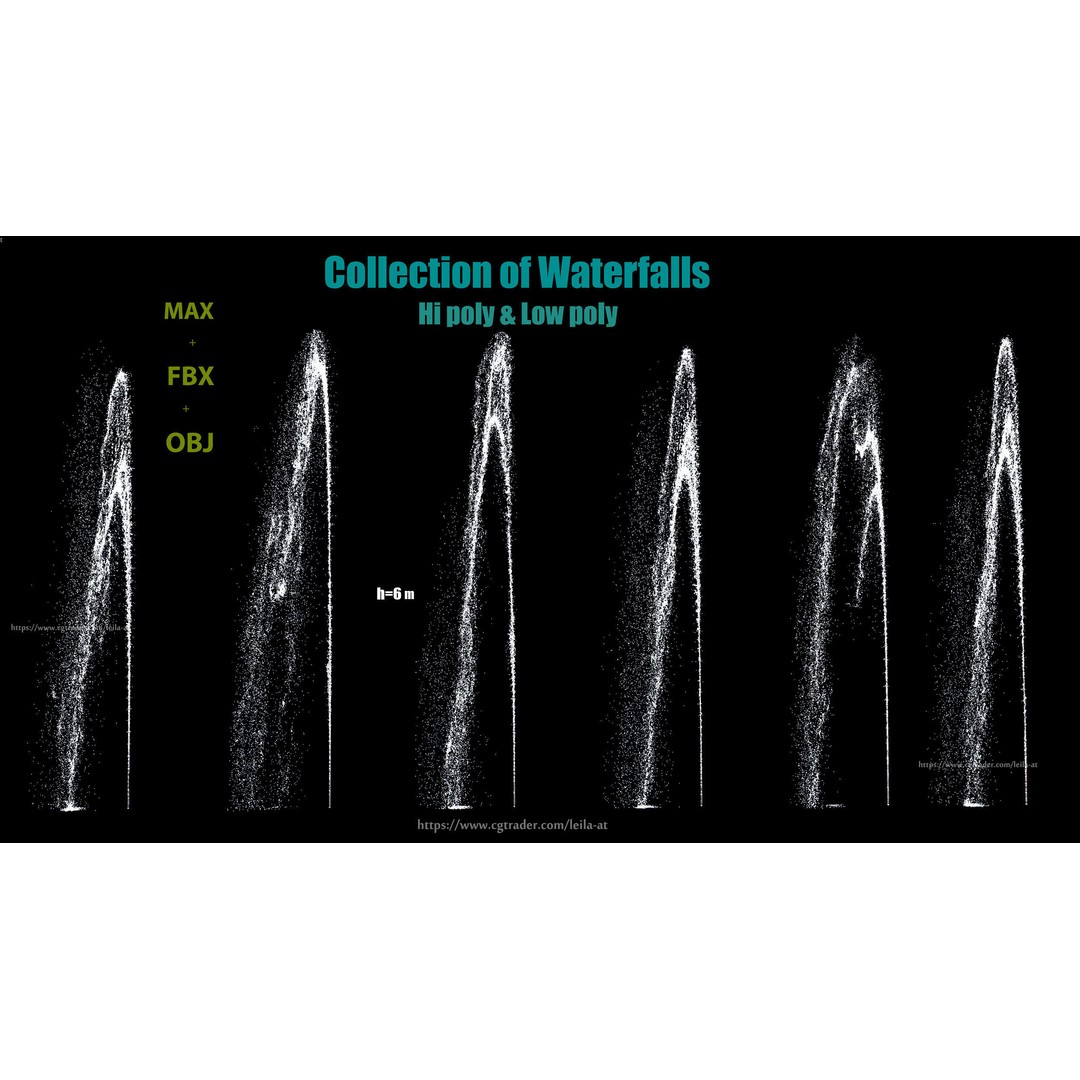 Fountain 3D Model – Low Poly & High Poly Architectural Designs, FBX, OBJ - View 3