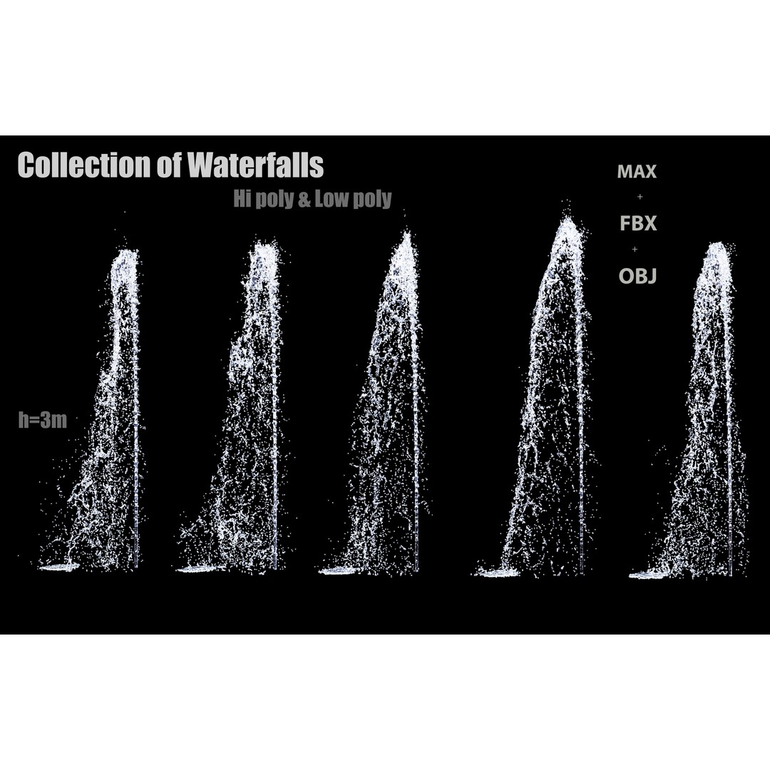 Fountain 3D Model – Low Poly & High Poly Architectural Designs, FBX, OBJ - View 6