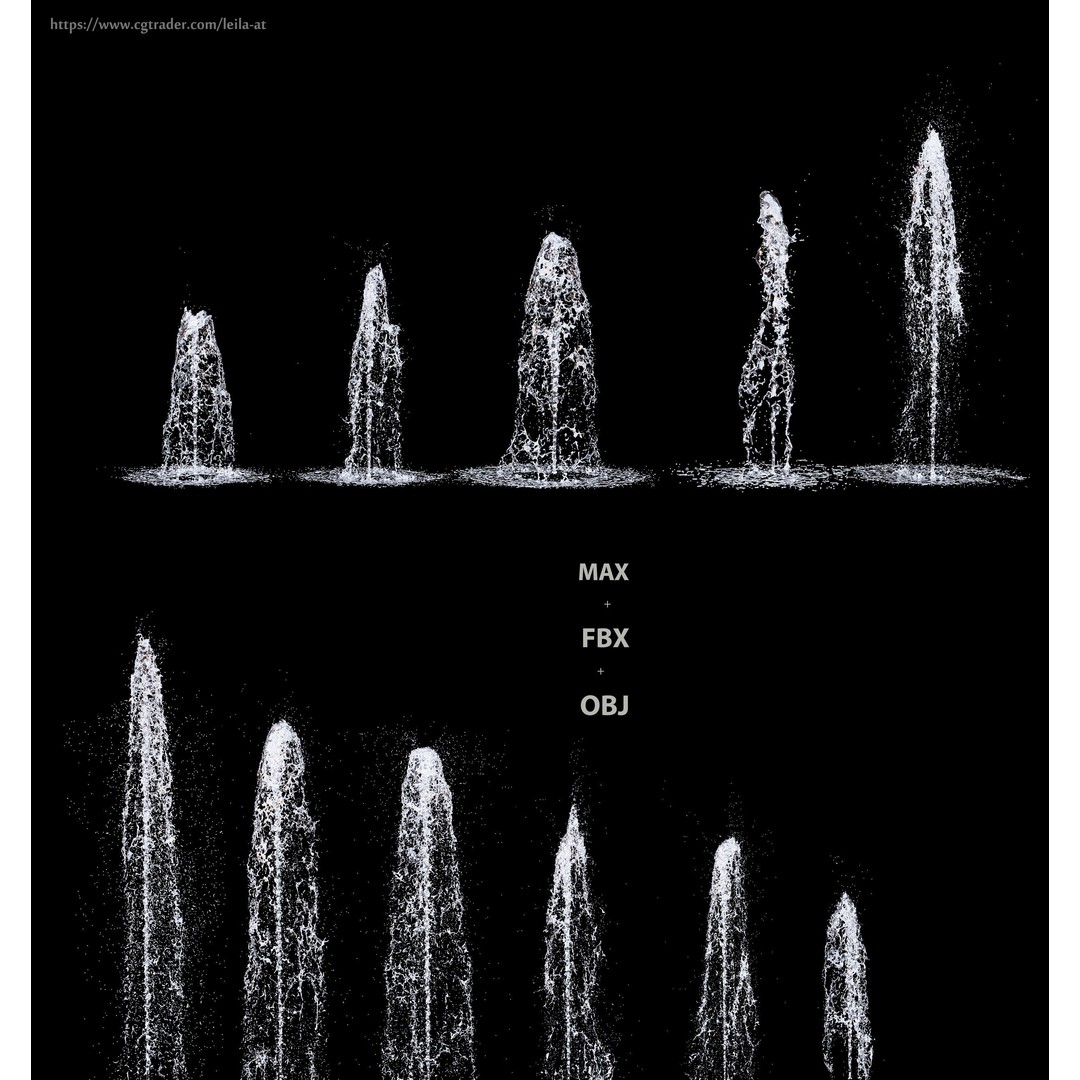 Fountain 3D Model – Low Poly & High Poly Architectural Designs, FBX, OBJ - View 9