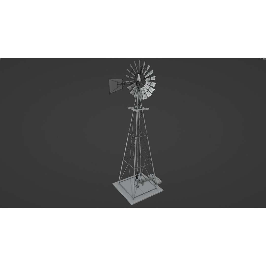 Old Windmill 3D Model – Low Poly Architectural Asset, FBX - View 12