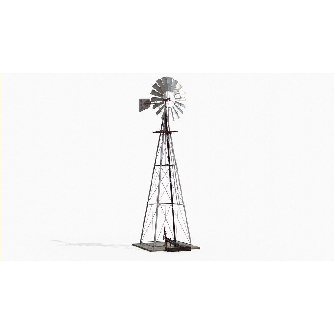 Old Windmill 3D Model – Low Poly Architectural Asset, FBX - View 5