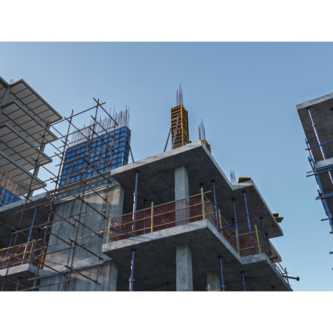 Modular Construction Site 3D Model – Low Poly Game Asset, FBX, OBJ - View 8