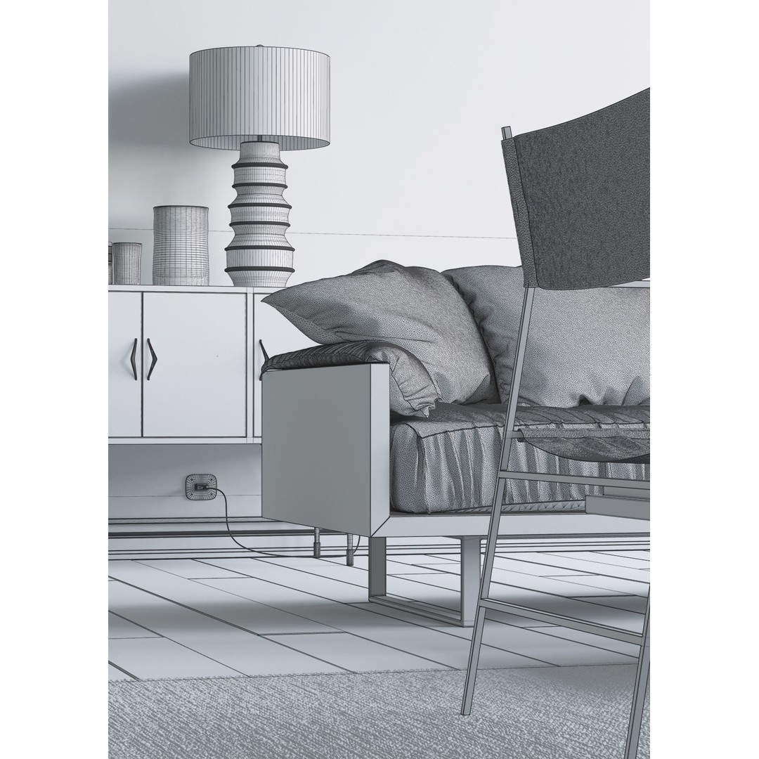 Industrial Loft 3D Model – Textured Interior Scene for Cinema 4D - View 13