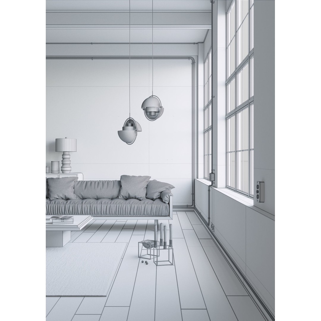 Industrial Loft 3D Model – Textured Interior Scene for Cinema 4D - View 16