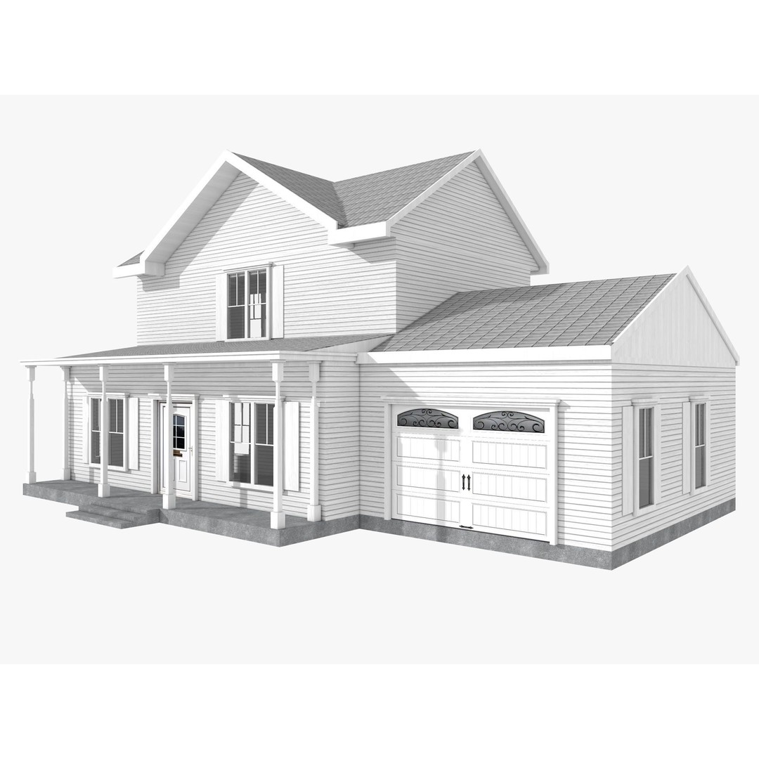Five House Collection 3D Model – Architectural Exterior Designs, FBX, Blender - View 13