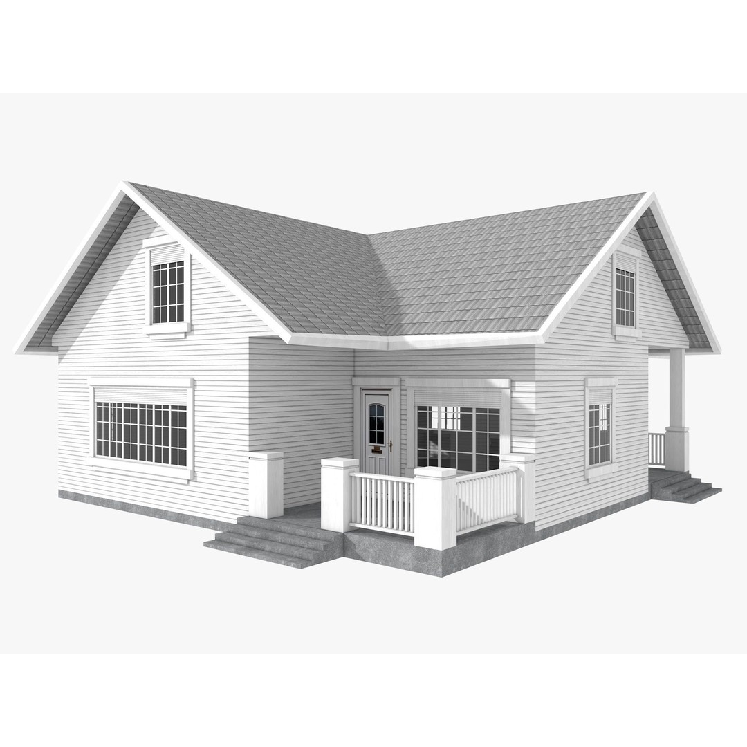 Five House Collection 3D Model – Architectural Exterior Designs, FBX, Blender - View 21