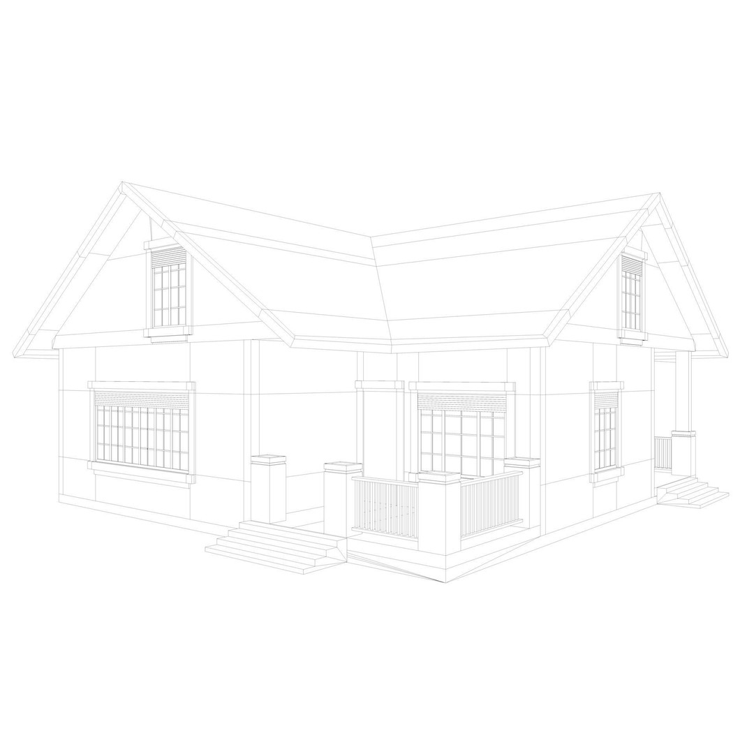 Five House Collection 3D Model – Architectural Exterior Designs, FBX, Blender - View 23