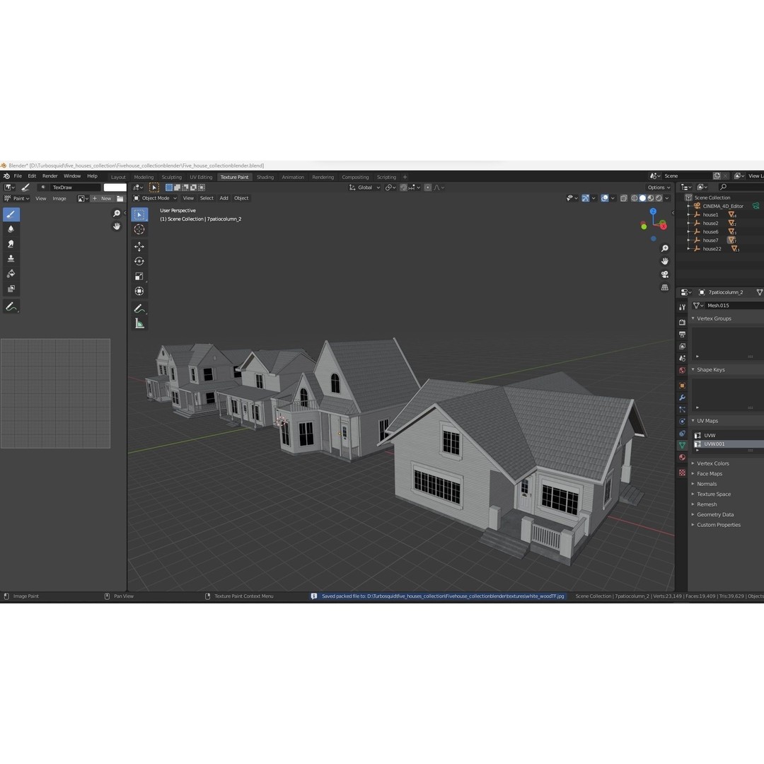 Five House Collection 3D Model – Architectural Exterior Designs, FBX, Blender - View 25