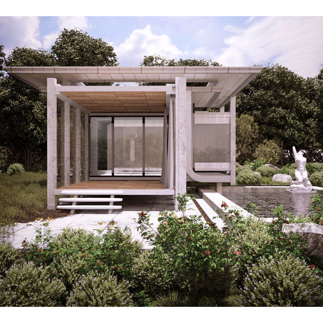 Casa Blanca 3D Model – Modern Architectural Exterior, Octane Ready - View 5