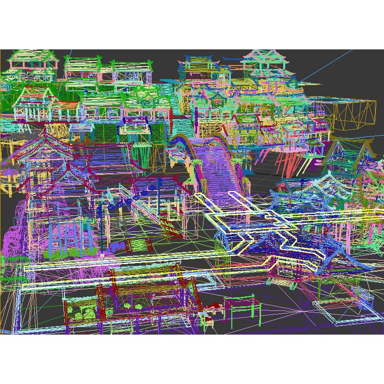 Ancient Town 3D Model – Low Poly Architectural Asset, FBX