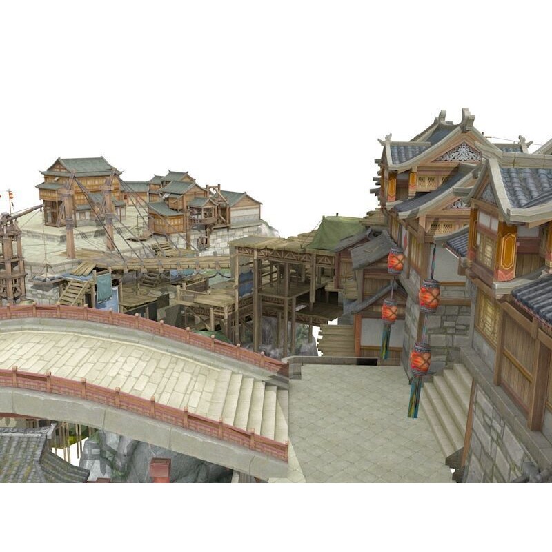 Ancient Town 3D Model – Low Poly Architectural Asset, FBX - View 11