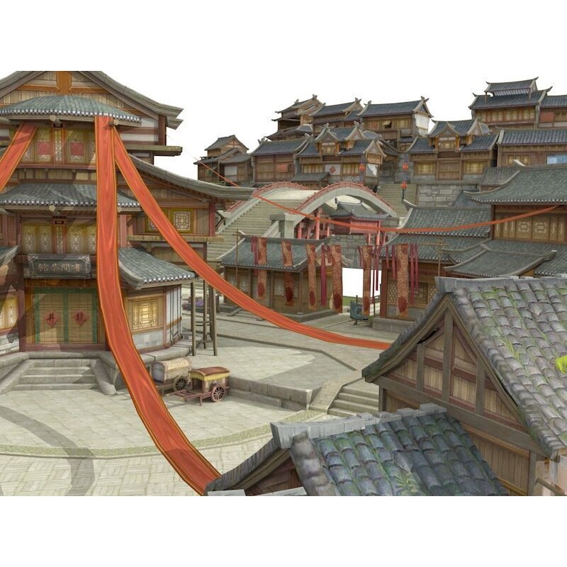 Ancient Town 3D Model – Low Poly Architectural Asset, FBX - View 5