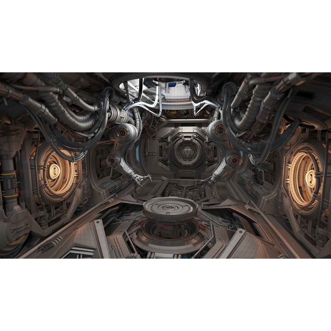 Sci-Fi Assembly Lab 3D Model – Rigged Subdivision Geometry, FBX, OBJ - View 3