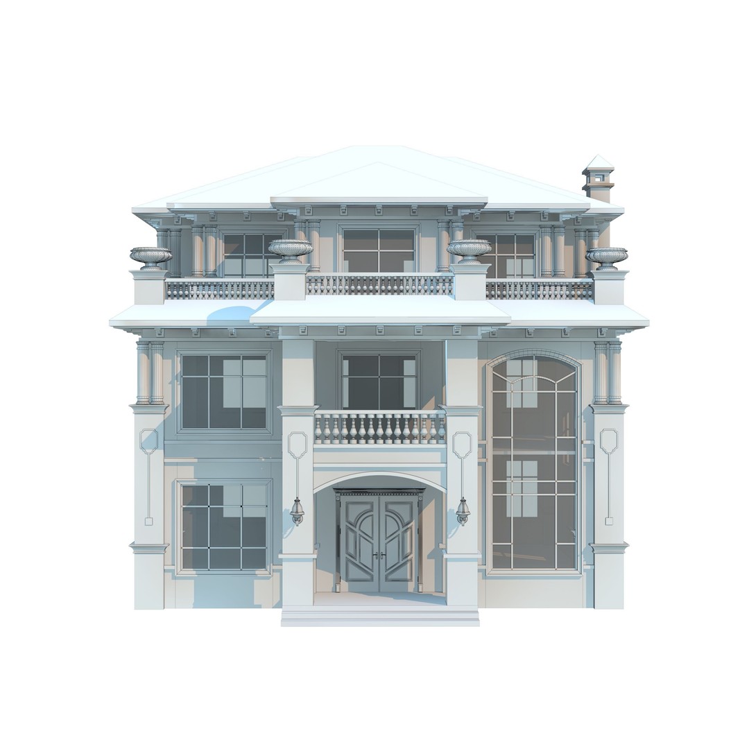 Luxury Villa 3D Model – High Poly Architectural Design, FBX & OBJ - View 10