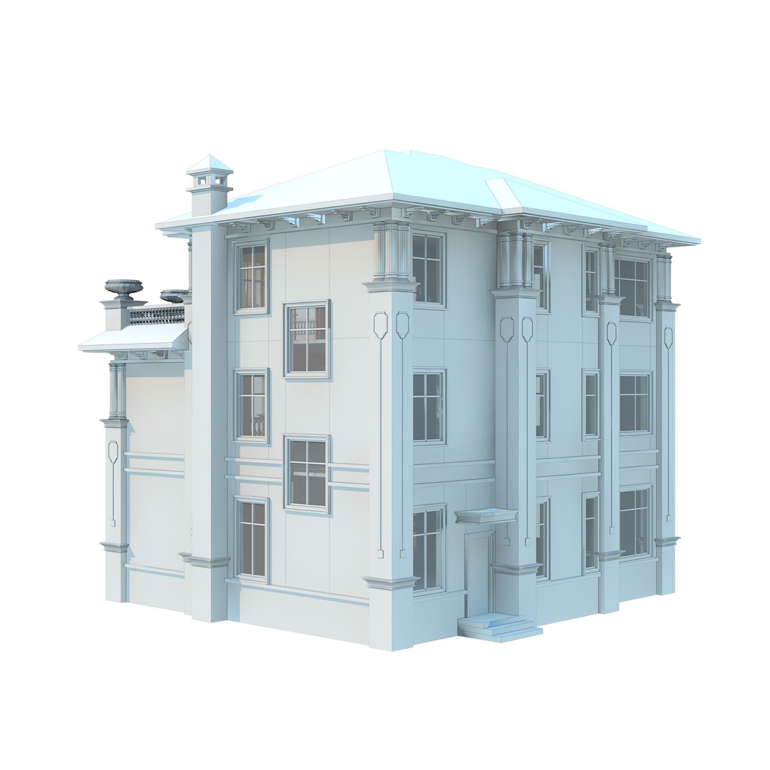 Luxury Villa 3D Model – High Poly Architectural Design, FBX & OBJ - View 13