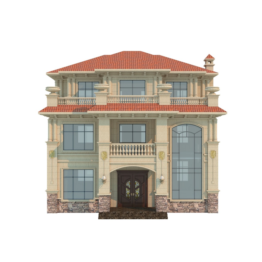 Luxury Villa 3D Model – High Poly Architectural Design, FBX & OBJ - View 3