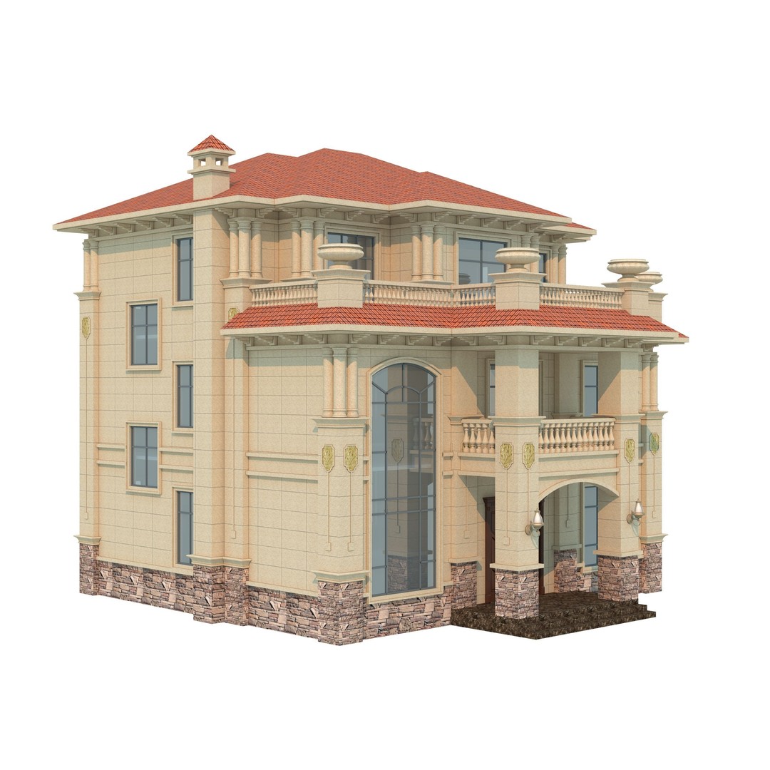 Luxury Villa 3D Model – High Poly Architectural Design, FBX & OBJ - View 5