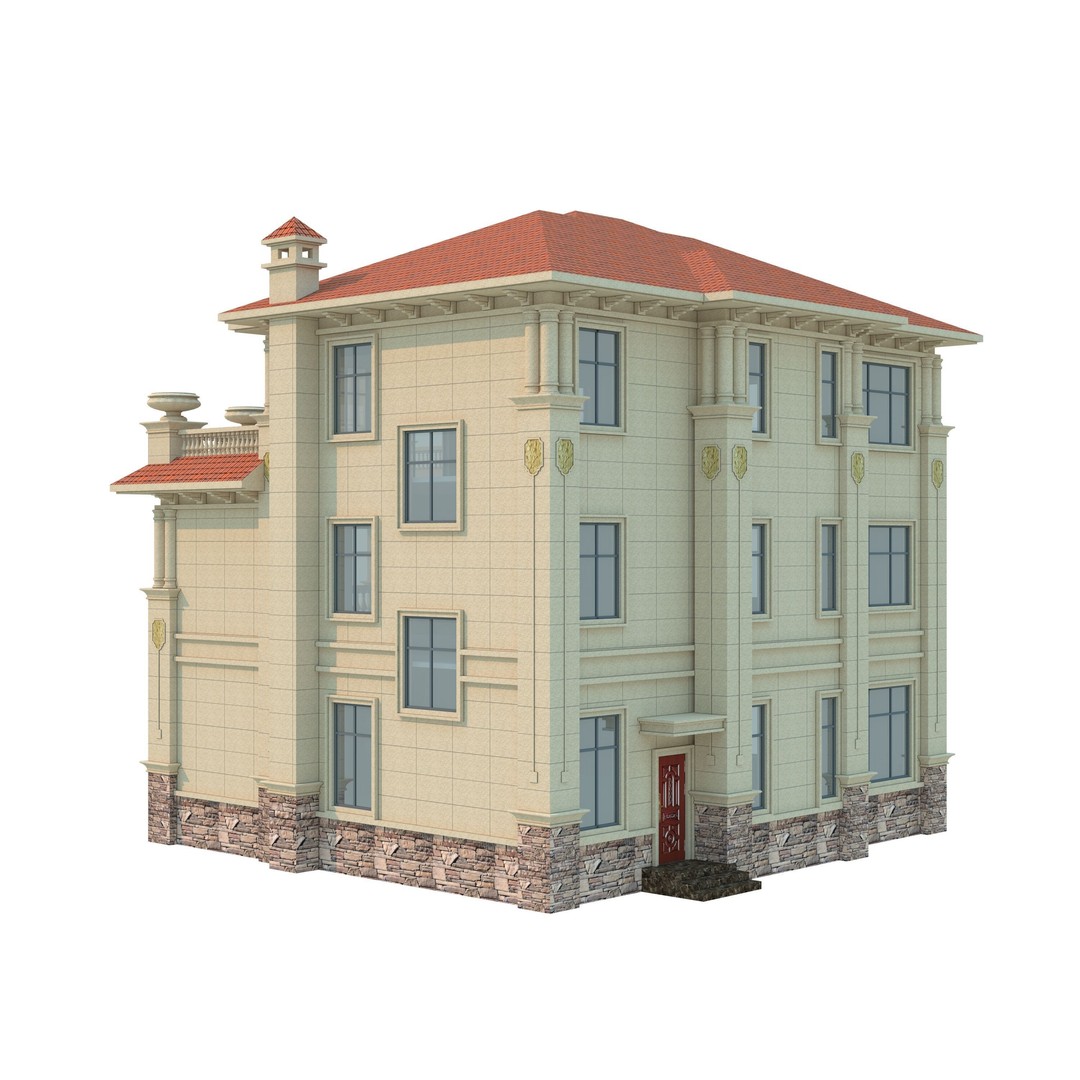 Luxury Villa 3D Model – High Poly Architectural Design, FBX & OBJ - View 6