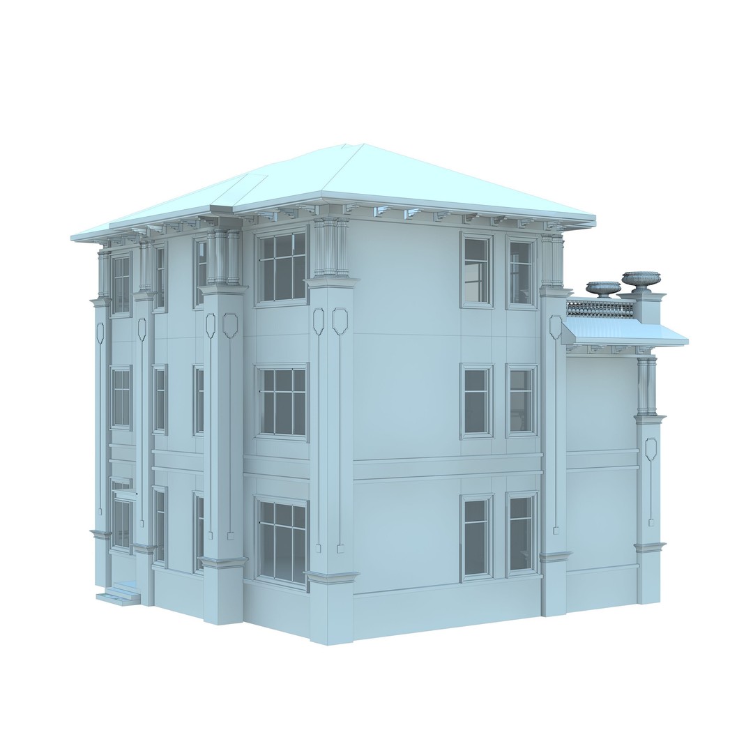 Luxury Villa 3D Model – High Poly Architectural Design, FBX & OBJ - View 9