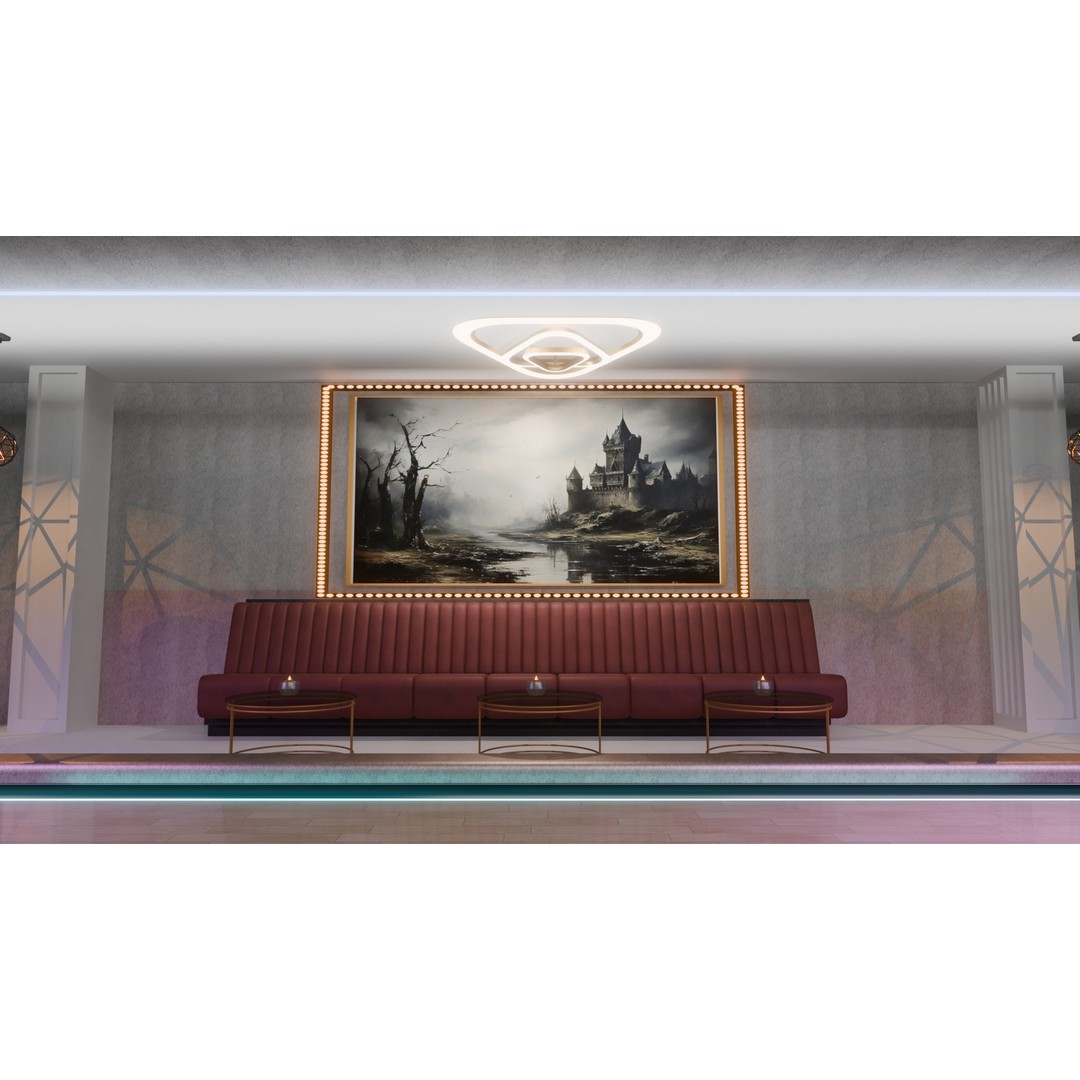 Bowling Alley 3D Model – Stylish Recreation Area with Lanes, Blender - View 7