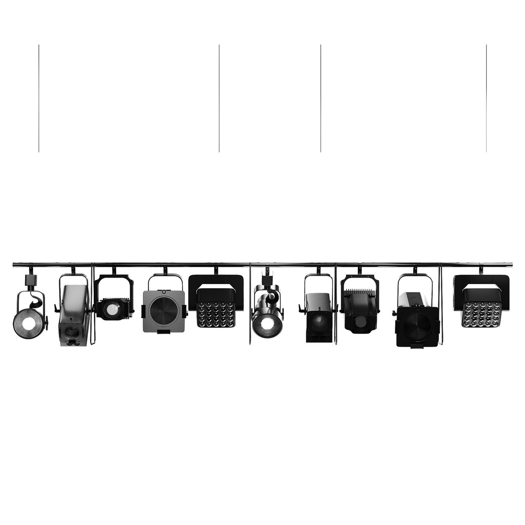 Soft Theater Farm 3D Model – Low Poly Lighting Equipment, OBJ - View 3