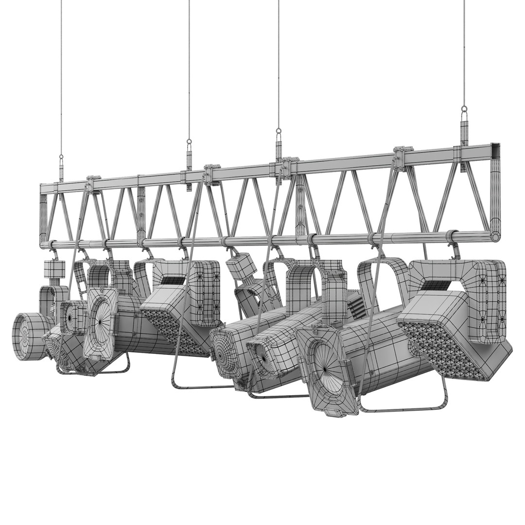 Soft Theater Farm 3D Model – Low Poly Lighting Equipment, OBJ - View 41