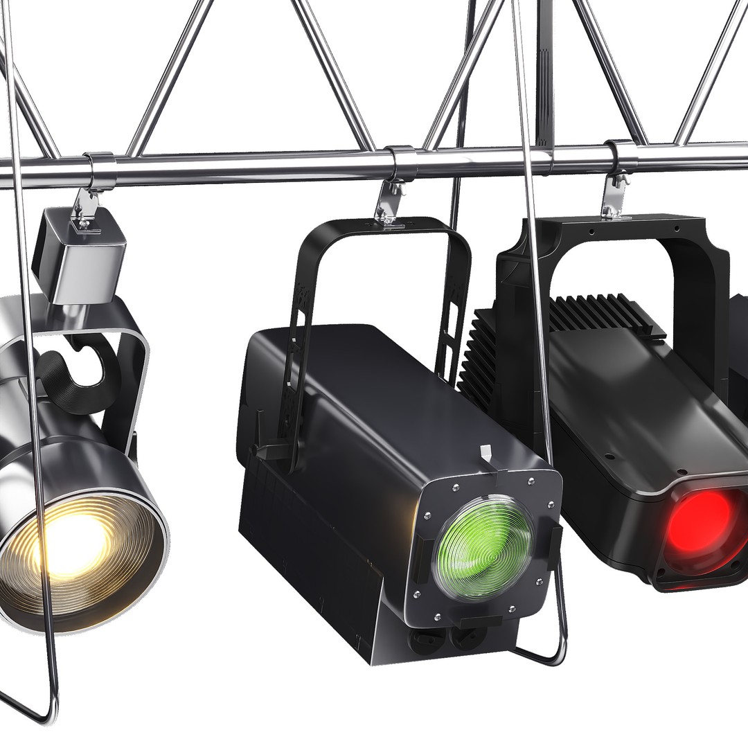 Soft Theater Farm 3D Model – Low Poly Lighting Equipment, OBJ - View 52