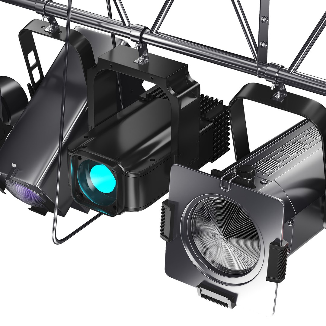 Soft Theater Farm 3D Model – Low Poly Lighting Equipment, OBJ - View 6