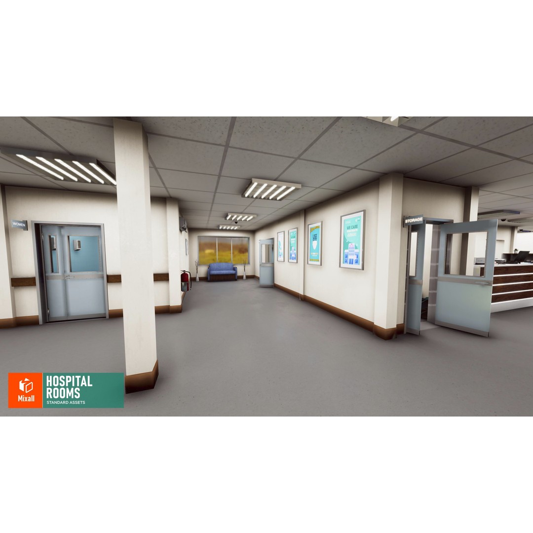 Hospital Room 3D Model – Standard Assets with Medical Equipment