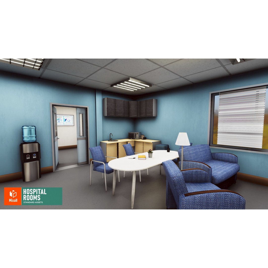 Hospital Room 3D Model – Standard Assets with Medical Equipment - View 10