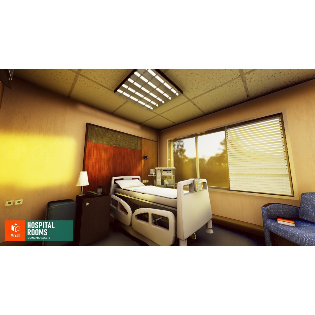 Hospital Room 3D Model – Standard Assets with Medical Equipment - View 14
