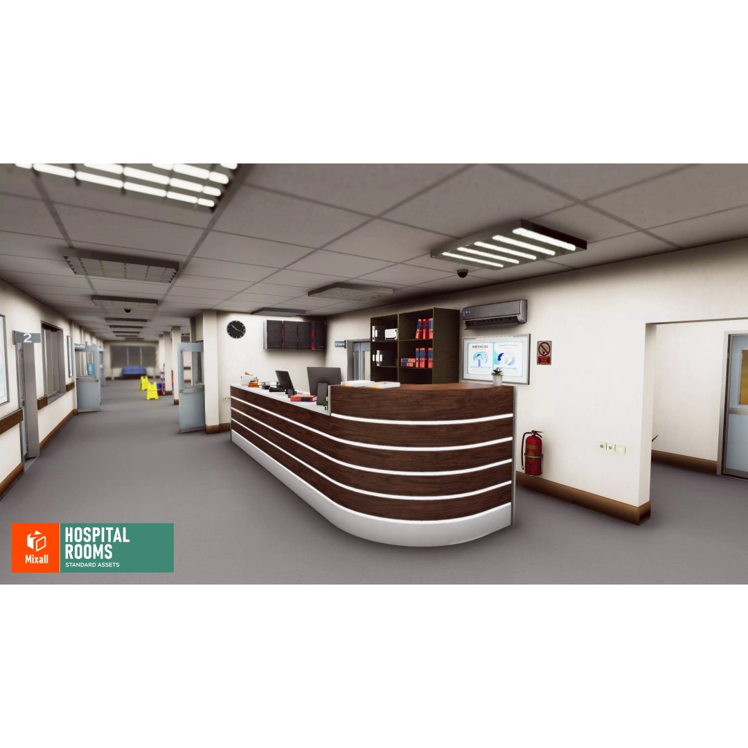 Hospital Room 3D Model – Standard Assets with Medical Equipment - View 2