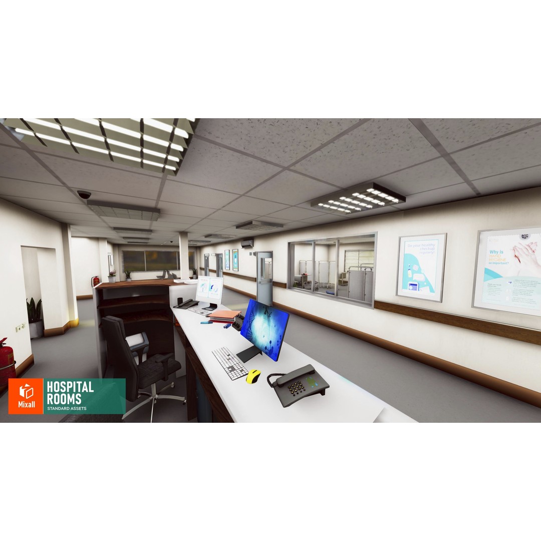 Hospital Room 3D Model – Standard Assets with Medical Equipment - View 5