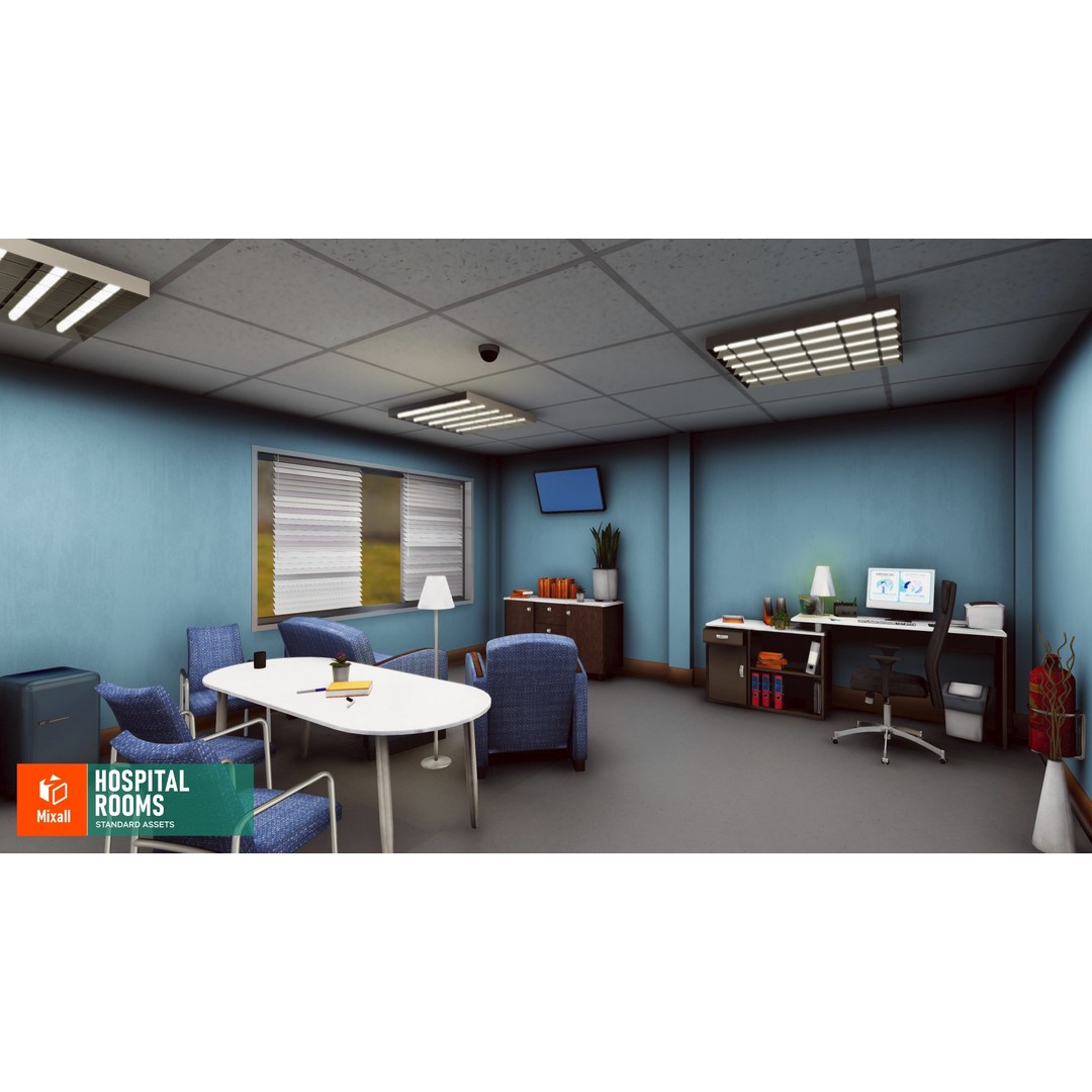 Hospital Room 3D Model – Standard Assets with Medical Equipment - View 6