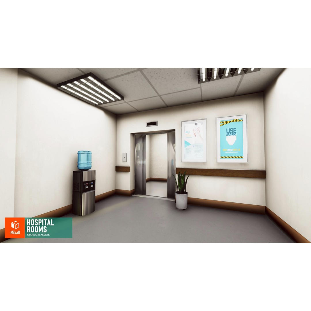 Hospital Room 3D Model – Standard Assets with Medical Equipment - View 8