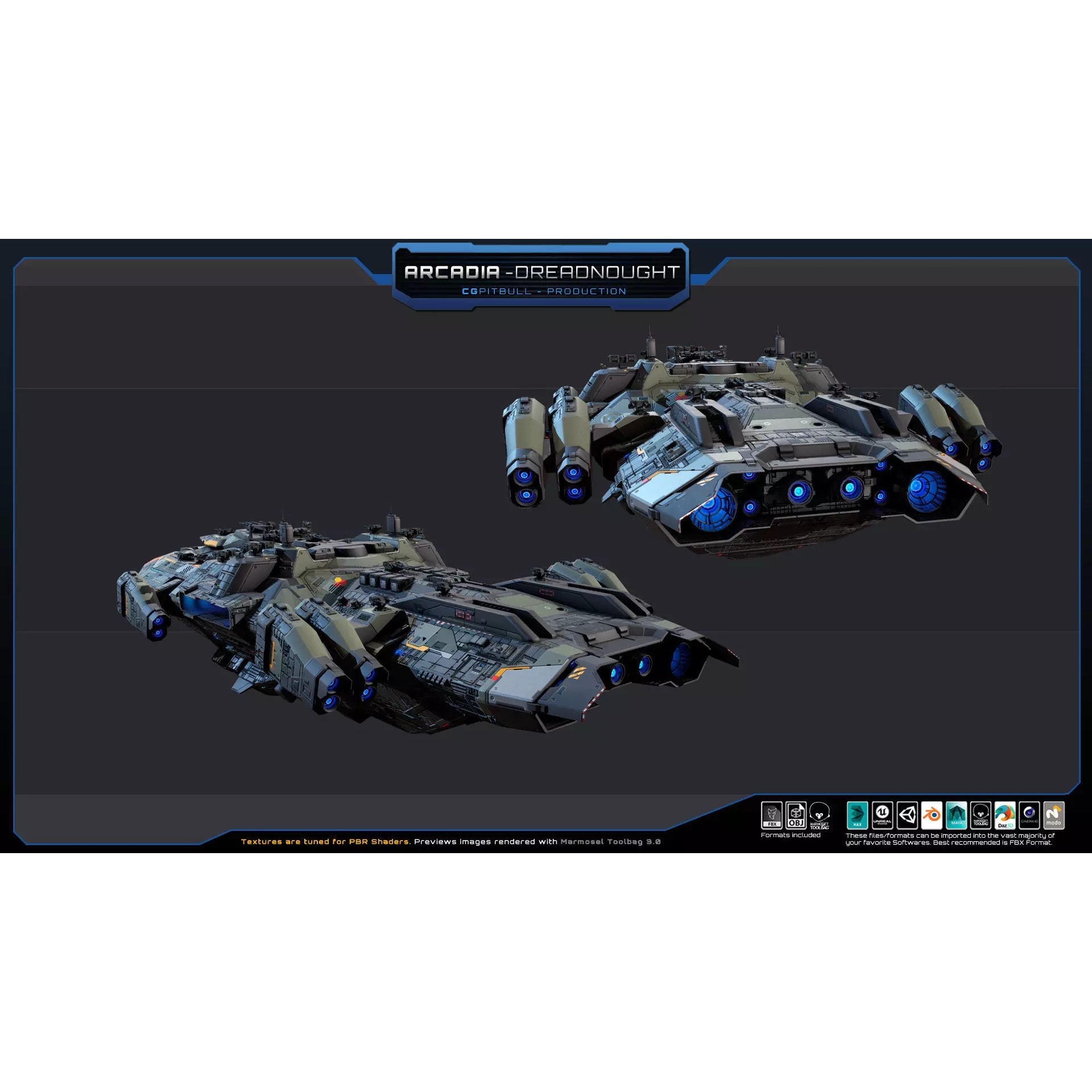 Starships Pack03 - Low-Poly Game-Ready 3D Model - View 11