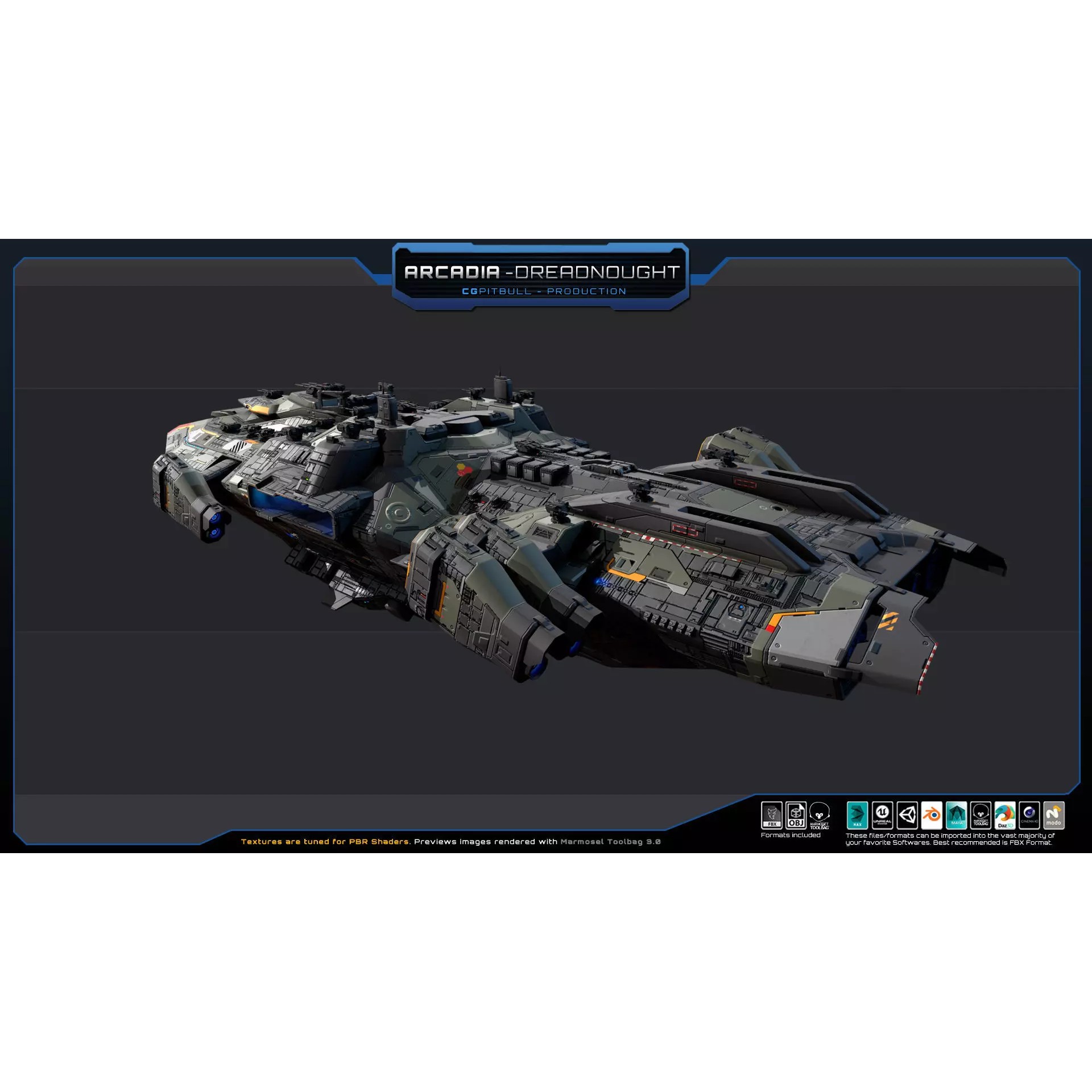 Starships Pack03 - Low-Poly Game-Ready 3D Model - View 12