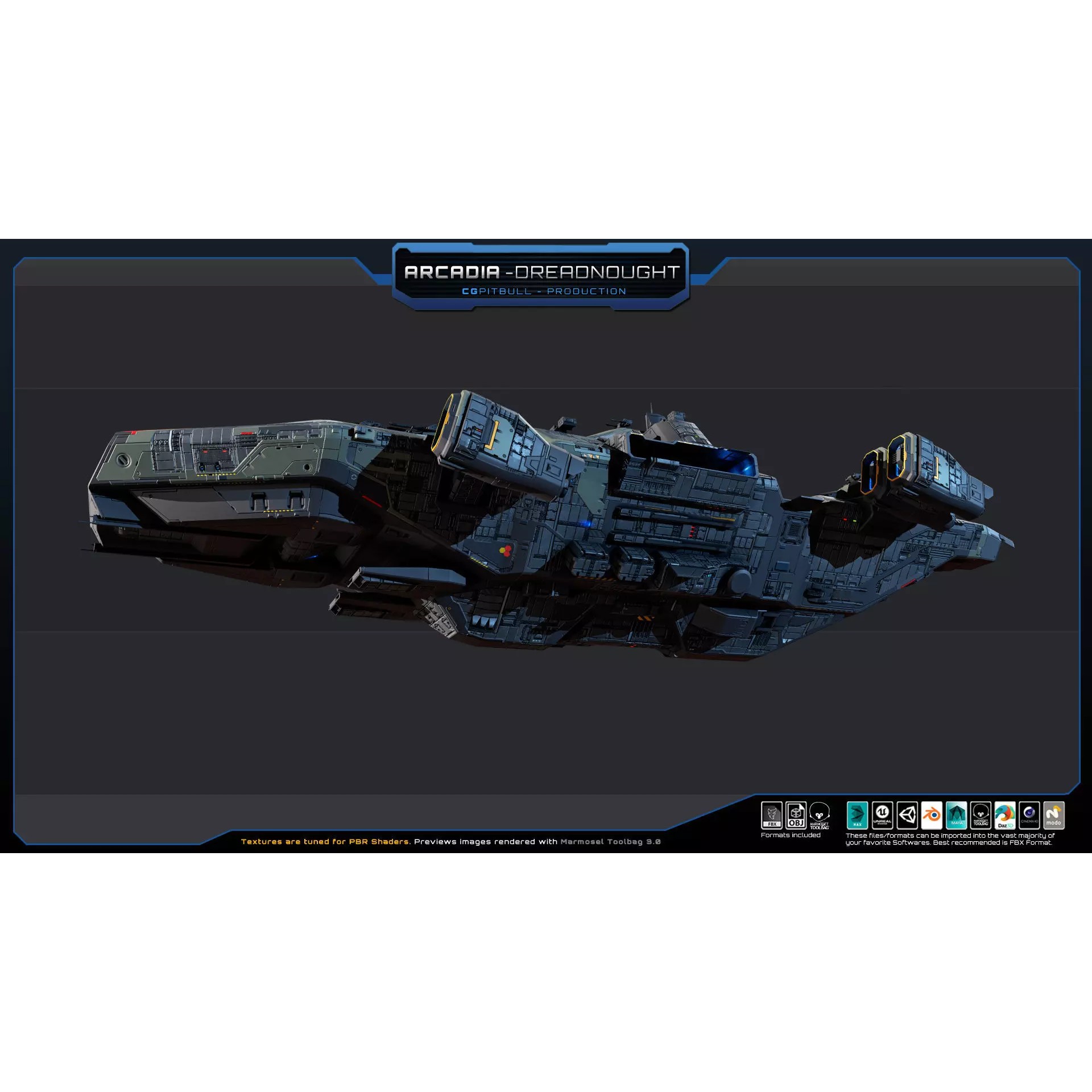 Starships Pack03 - Low-Poly Game-Ready 3D Model - View 13
