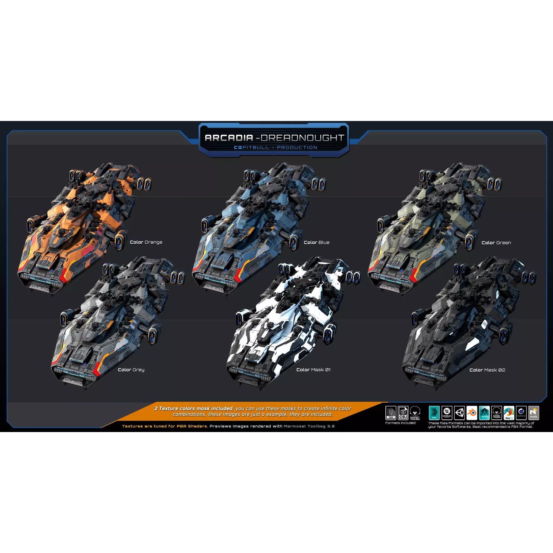 Starships Pack03 - Low-Poly Game-Ready 3D Model - View 14