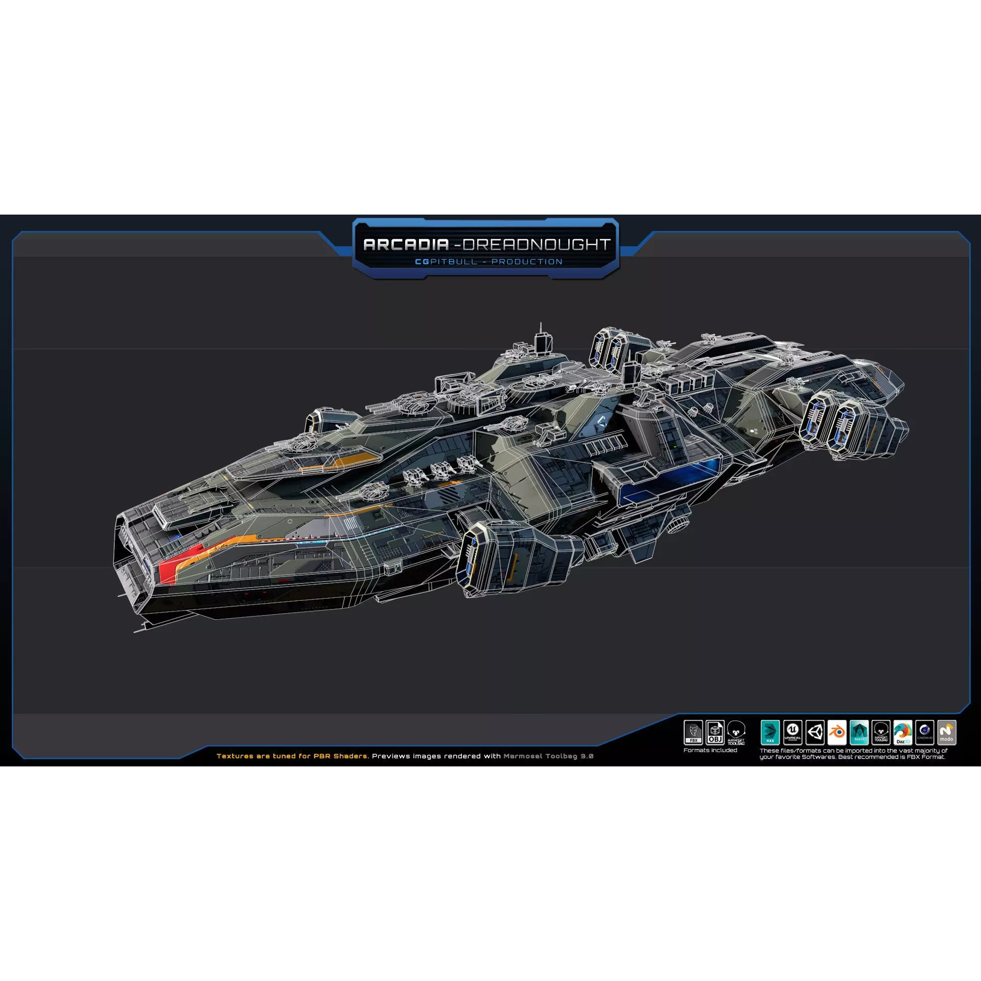 Starships Pack03 - Low-Poly Game-Ready 3D Model - View 15